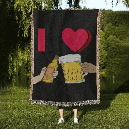 I LOVE BEER #1 Woven Blankets