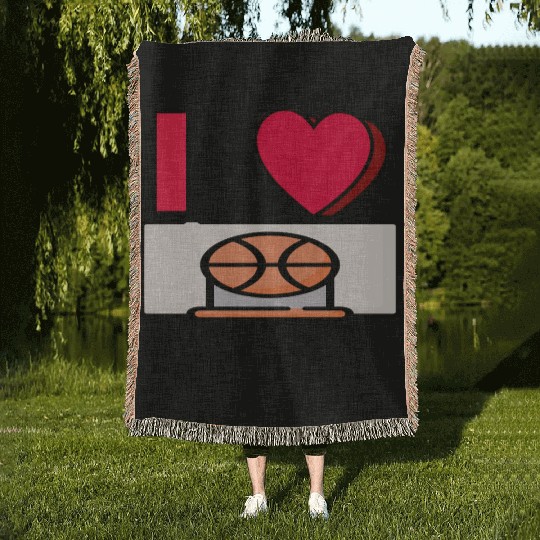 I LOVE BASKETBALL #2 Woven Blankets