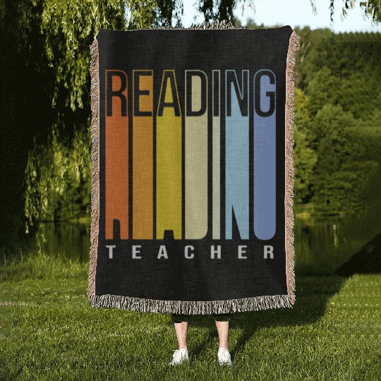 Back To School Reading Teacher Woven Blankets