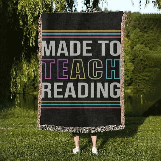 Back To School Reading Teacher Woven Blankets
