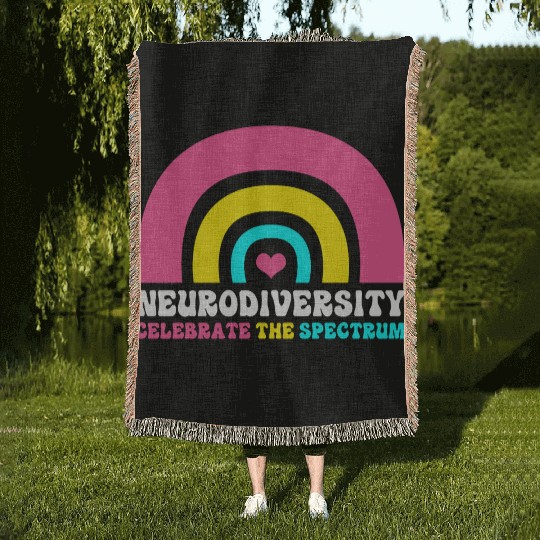 Neurodiversity Autistic Rainbow Adhd Woven Blankets