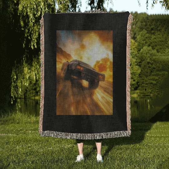 Muscle Car in Firestorm Drift Woven Blankets