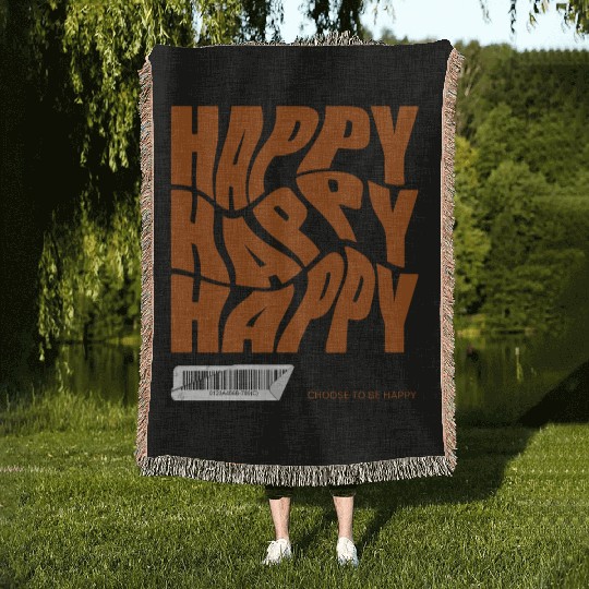 Choose Happy Woven Blankets