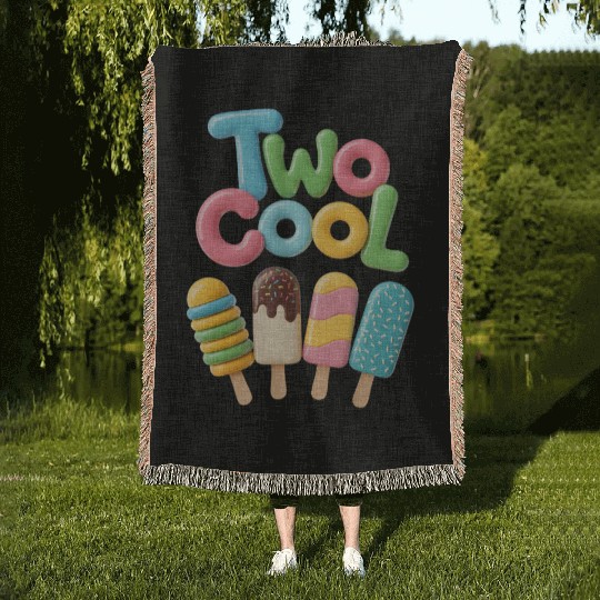 Two Cool – Funny 2nd Birthday Toddler Design  Woven Blankets