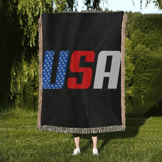 Stars and Stripes USA Flag Design Woven Blankets