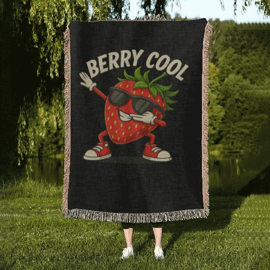 Berry Cool Strawberry Woven Blankets – Funny Back to School