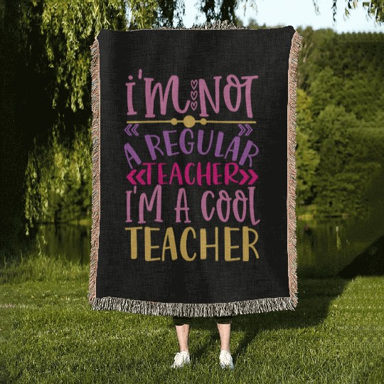 Cool Teacher - Funny Teacher Appreciation Gift Woven Blankets