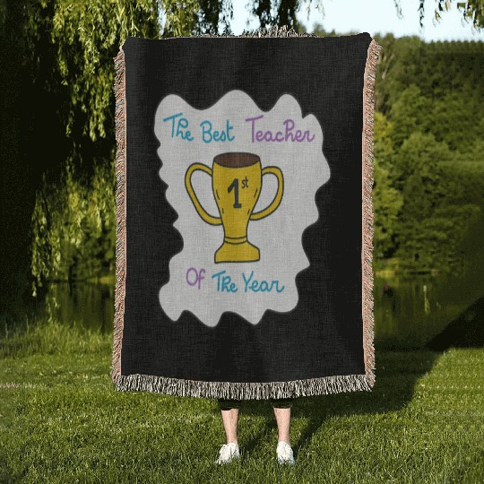 First Teacher Appreciation Trophy Design Woven Blankets