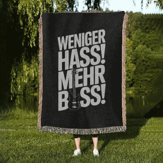 Weniger Hass, Mehr Bass! Woven Blankets