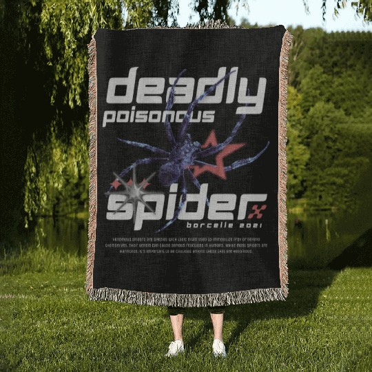 Poisonous Spider Graphic Woven Blankets