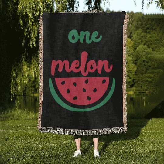 One in a melon Woven Blankets
