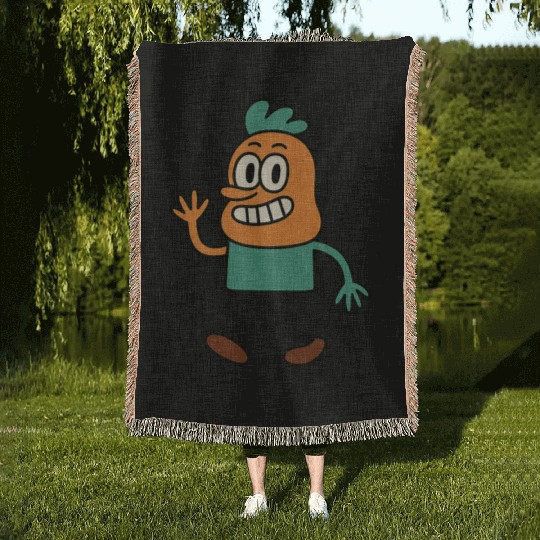 Whimsical Carrot Character Illustration Woven Blankets