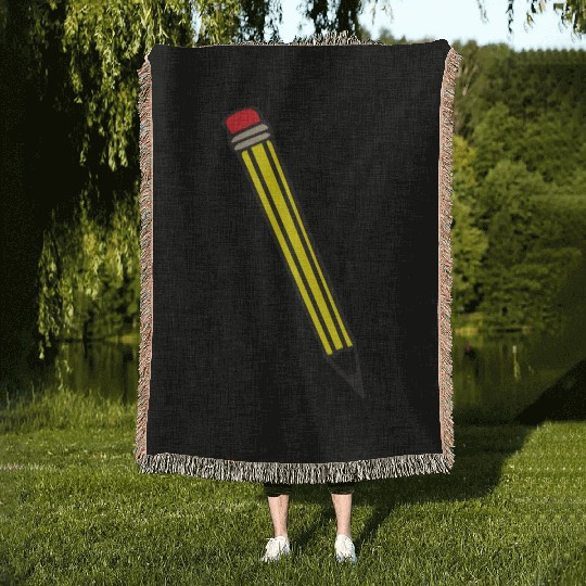 Classic Pencil Icon – Back to School Essential Woven Blankets