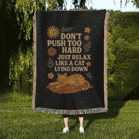 Relaxing Cat Nap Inspirational Design Woven Blankets