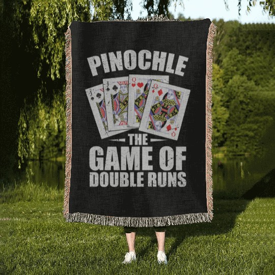 Pinochle And Penuchle Gift Men Women Card Games Woven Blankets
