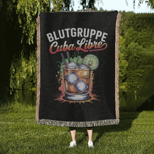 Blutgruppe Cuba Libre Cocktail Bartender Woven Blankets