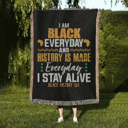 Black History Month Empowerment Design Woven Blankets