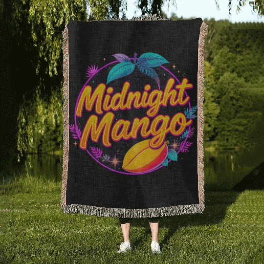 Nighttime Mango Bright Design Woven Blankets