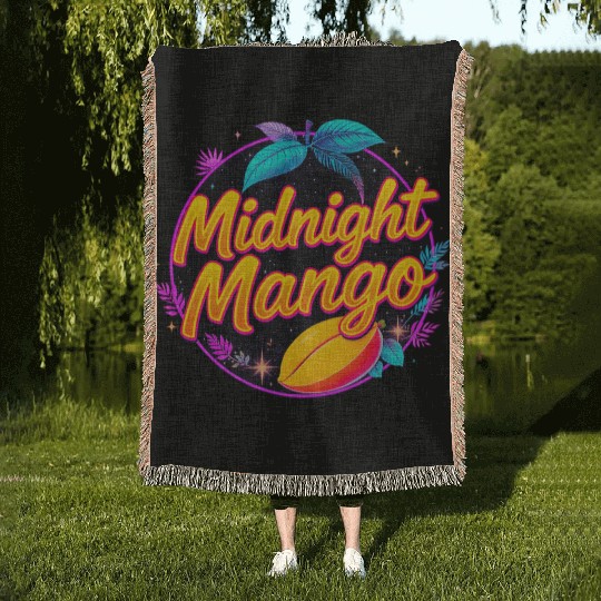 Nighttime Mango Bright Design Woven Blankets