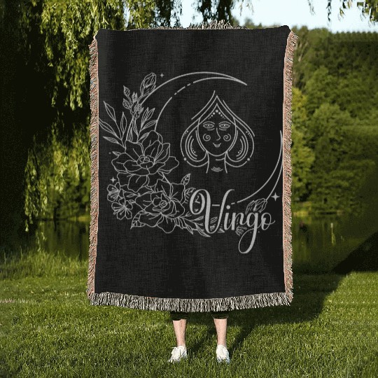 Virgo zodiac astrology Woven Blankets