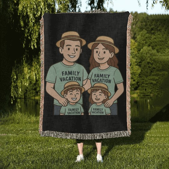 Family Vacation Matching Woven Blankets