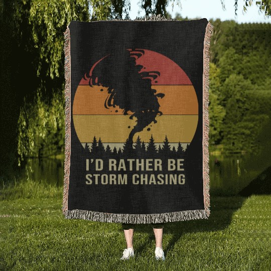Storm Chaser Weather Lightning Woven Blankets