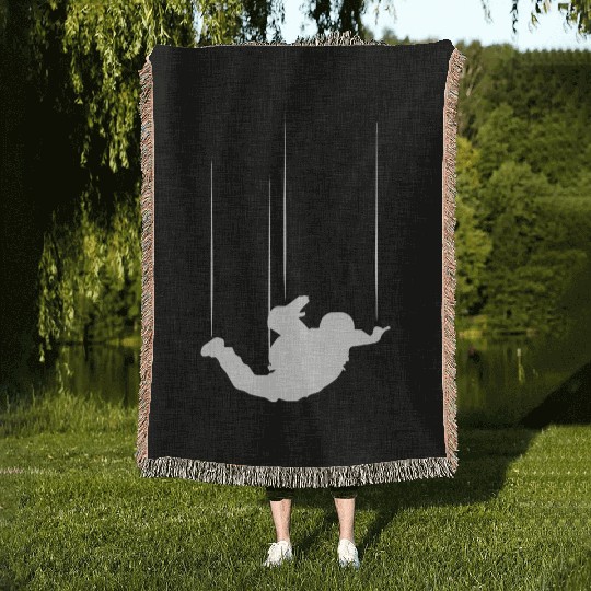 Whimsical Bunny Shadow Puppet Design Woven Blankets