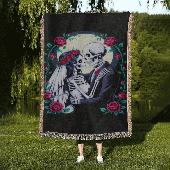 Bride and Groom Eternal Love Romantic Wedding Woven Blankets