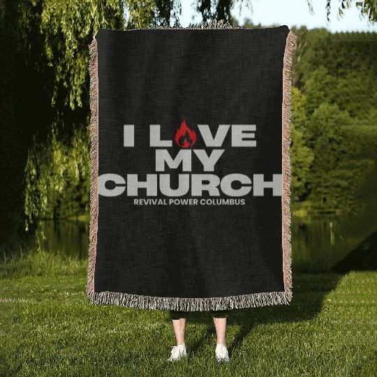 I Love my Church - Red Woven Blankets