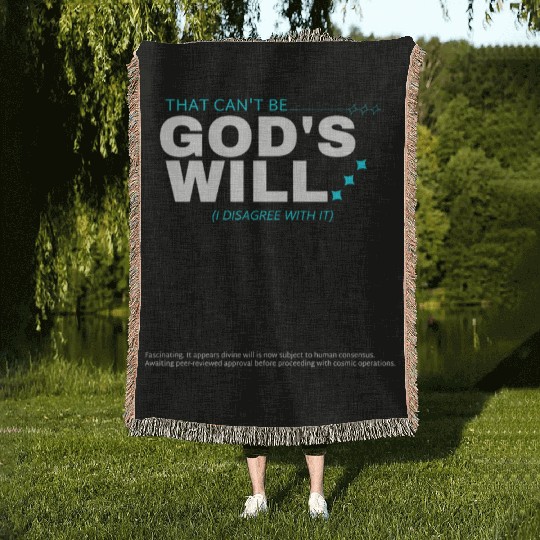 Y2K Sarcastic Religious Meme Quote Woven Blankets