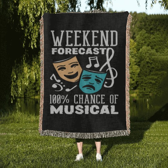 Weekend Forecast 100% Chance of Musical Lover Woven Blankets