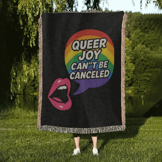 Queer Pride Queer Joy LGBTQ+ Affirmation Trans Woven Blankets
