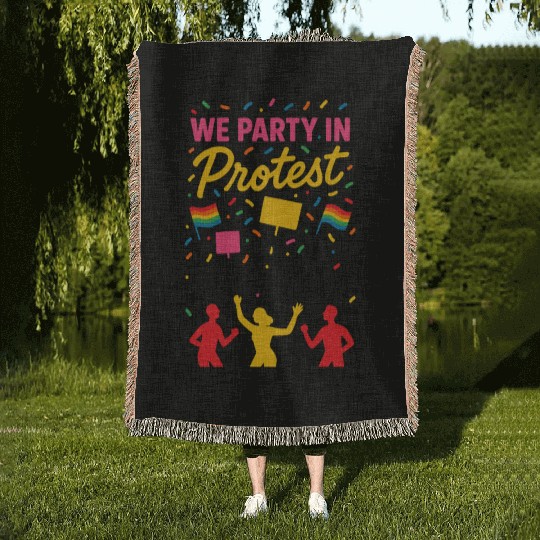 Queer Pride Queer Joy LGBTQ+ Affirmation Trans Woven Blankets