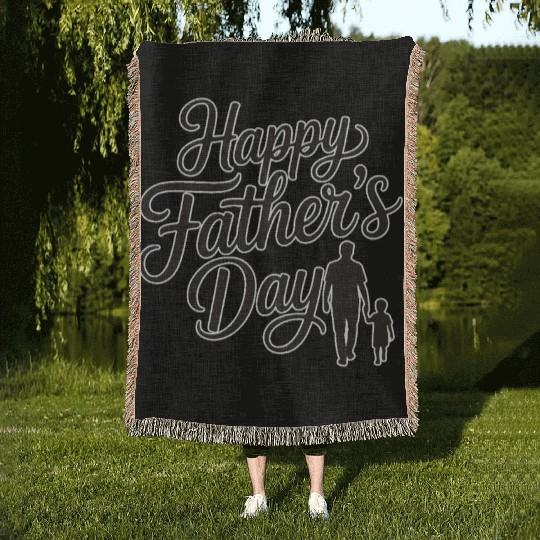 Happy Father’s Day – Stylish Typography Design Woven Blankets