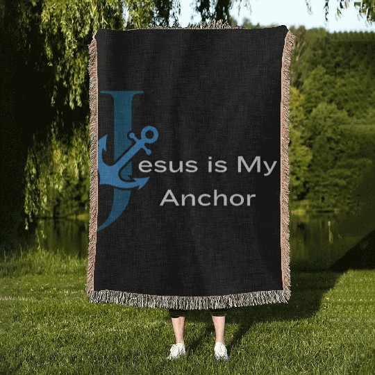 Faithful Anchor Jesus Woven Blankets Design