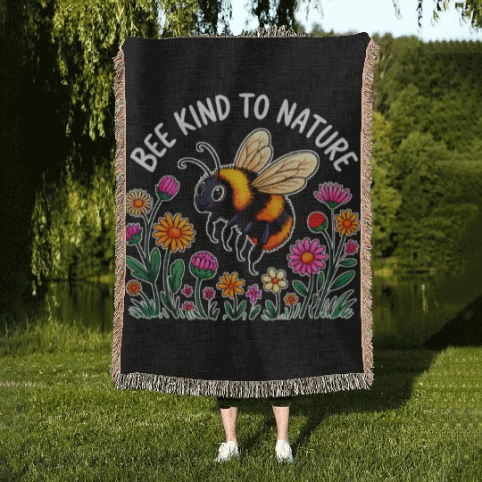 Bee Kind To Nature Woven Blankets