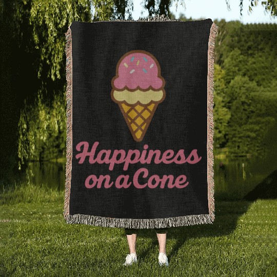 Happiness on a Cone – Ice Cream Fun Woven Blankets