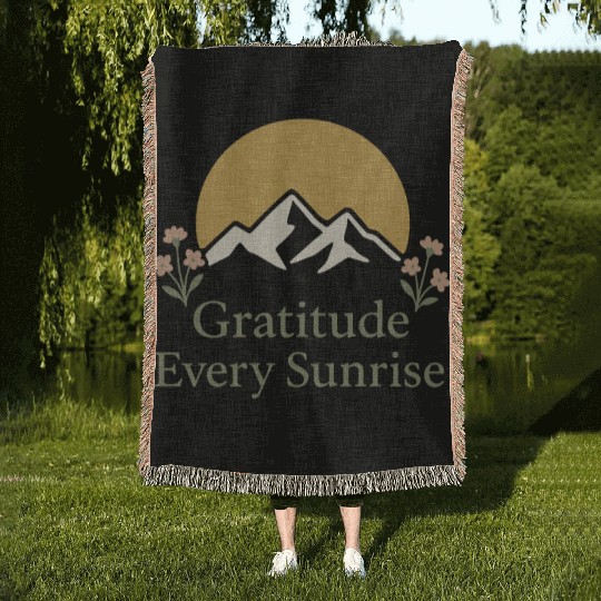 Gratitude Mindfulness Positive Affirmation Daily Woven Blankets