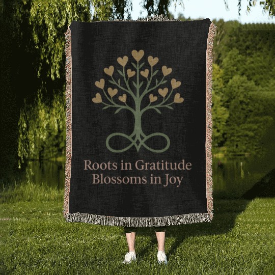 Gratitude Mindfulness Positive Affirmation Daily Woven Blankets
