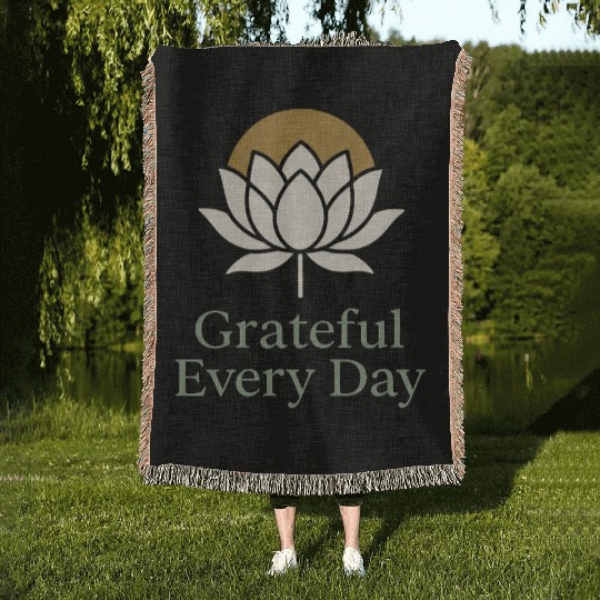 Gratitude Mindfulness Positive Affirmation Daily Woven Blankets