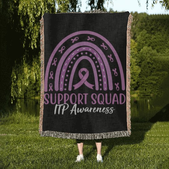 Rainbow Support Squad ITP Awareness Woven Blankets