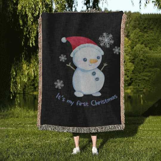 First Christmas Snowman  Woven Blankets