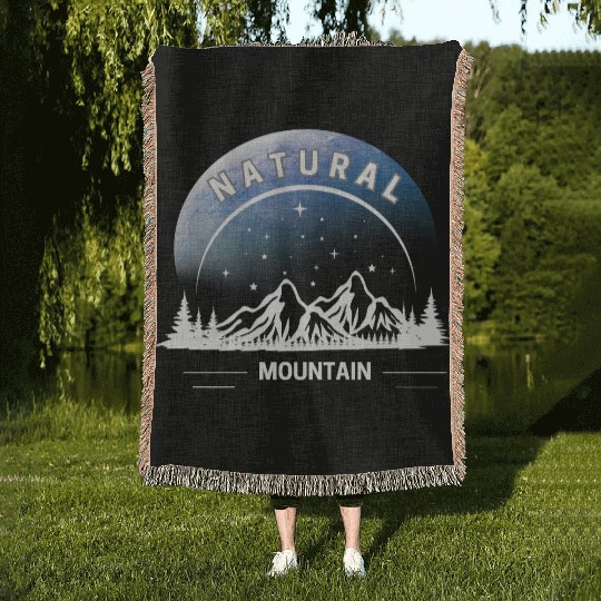 Natural Mountain Wilderness Design Woven Blankets