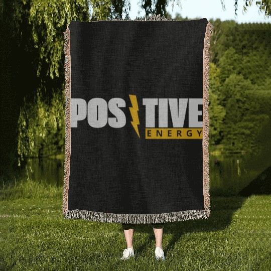 Positive energy design Woven Blankets