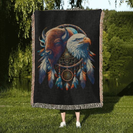 Wildlife Dreamcatcher Fusion Woven Blankets