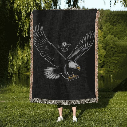 Patriotic Eagle Soccer Woven Blankets – USA World Cup 2026