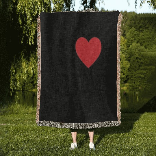 Heart and Cross with I Love Jesus Message Woven Blankets