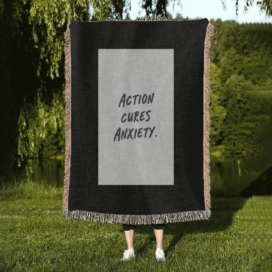 Empowering Action Anxiety Woven Blankets