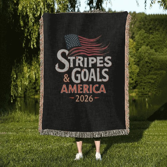 Stars, Stripes & Goals – USA Soccer World Cup 2026 Woven Blankets