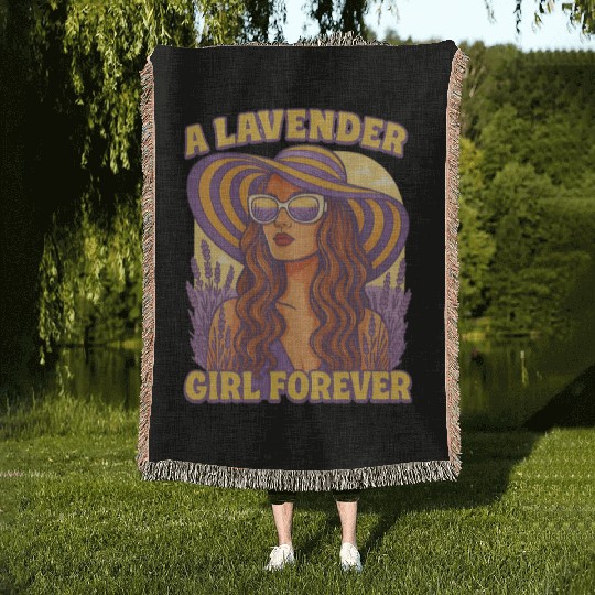lavender girl Woven Blankets
